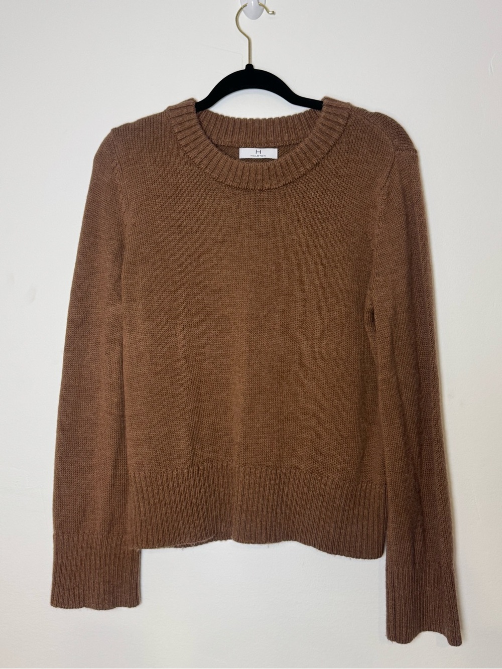 H by Halston Women's Brown Extra Fine Merino Wool Pullover Sweater Brown Medium